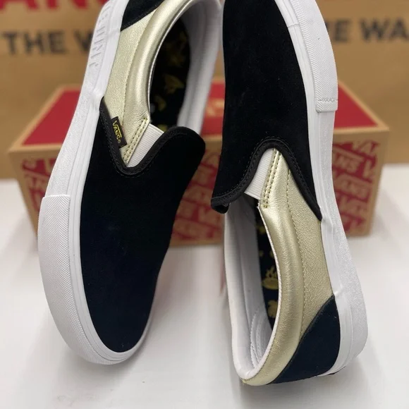 Vans Men’s Slip-On Pro(Shake Junt) Black/Gold Sneakers VN0A347V13L